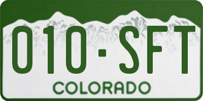 CO license plate 010SFT