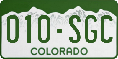 CO license plate 010SGC