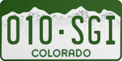 CO license plate 010SGI