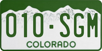 CO license plate 010SGM