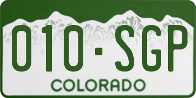 CO license plate 010SGP