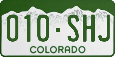 CO license plate 010SHJ