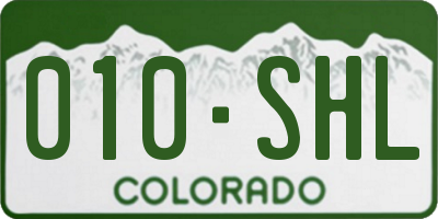 CO license plate 010SHL