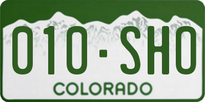CO license plate 010SHO