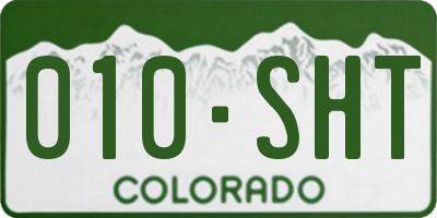 CO license plate 010SHT
