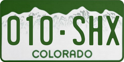 CO license plate 010SHX