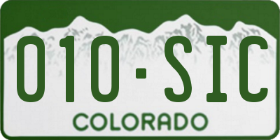CO license plate 010SIC