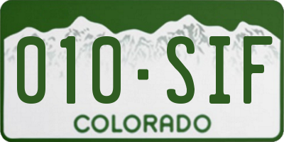 CO license plate 010SIF