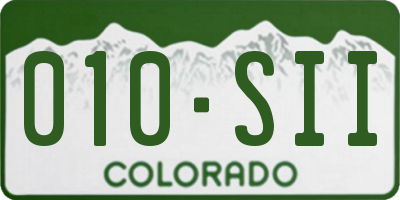 CO license plate 010SII