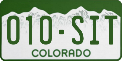 CO license plate 010SIT