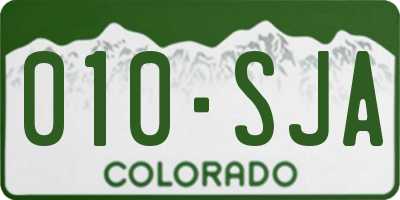 CO license plate 010SJA