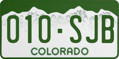 CO license plate 010SJB