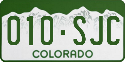 CO license plate 010SJC