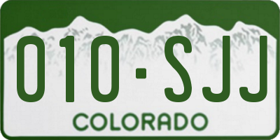 CO license plate 010SJJ