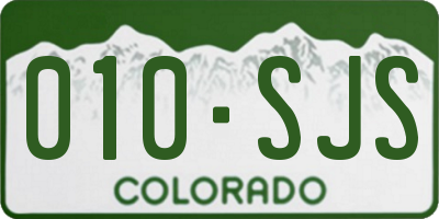 CO license plate 010SJS