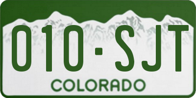 CO license plate 010SJT