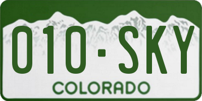 CO license plate 010SKY