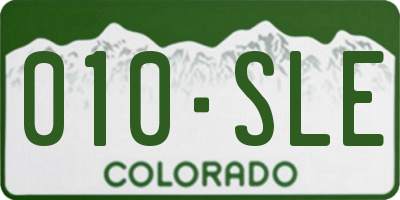 CO license plate 010SLE