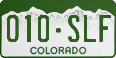 CO license plate 010SLF