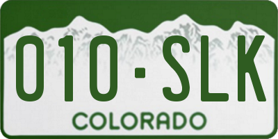 CO license plate 010SLK