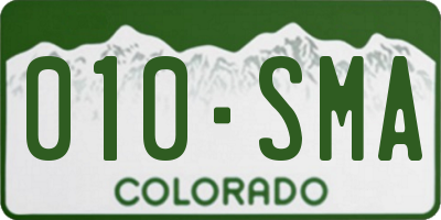 CO license plate 010SMA