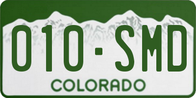 CO license plate 010SMD