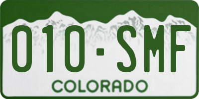 CO license plate 010SMF
