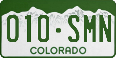CO license plate 010SMN