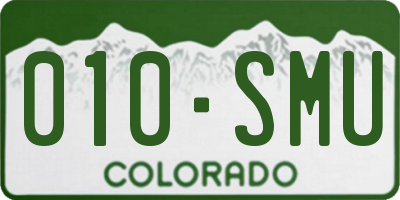 CO license plate 010SMU