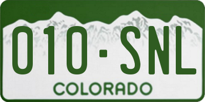 CO license plate 010SNL
