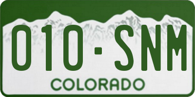 CO license plate 010SNM
