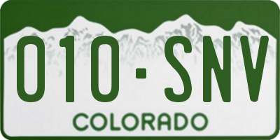 CO license plate 010SNV