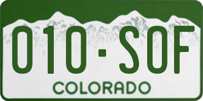 CO license plate 010SOF