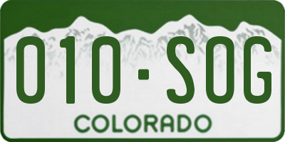 CO license plate 010SOG