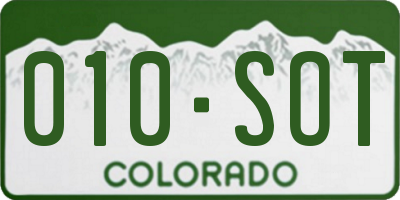 CO license plate 010SOT