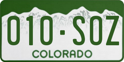 CO license plate 010SOZ