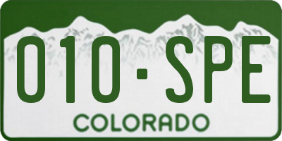 CO license plate 010SPE