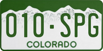 CO license plate 010SPG