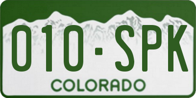 CO license plate 010SPK