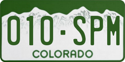 CO license plate 010SPM