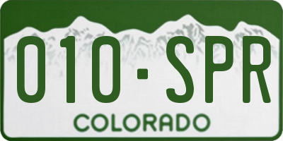 CO license plate 010SPR