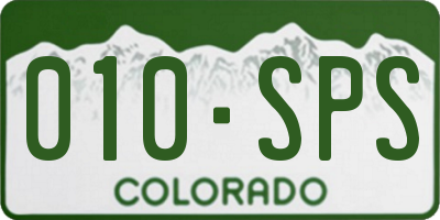 CO license plate 010SPS