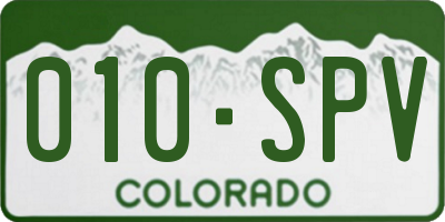 CO license plate 010SPV