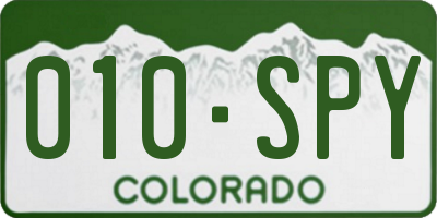 CO license plate 010SPY