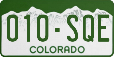 CO license plate 010SQE