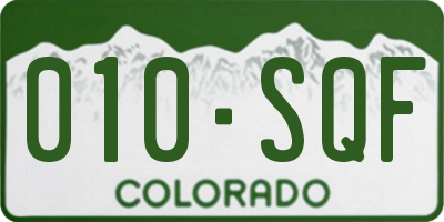 CO license plate 010SQF