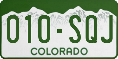 CO license plate 010SQJ