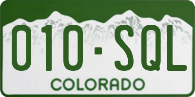 CO license plate 010SQL