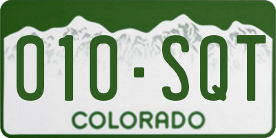 CO license plate 010SQT