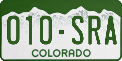 CO license plate 010SRA